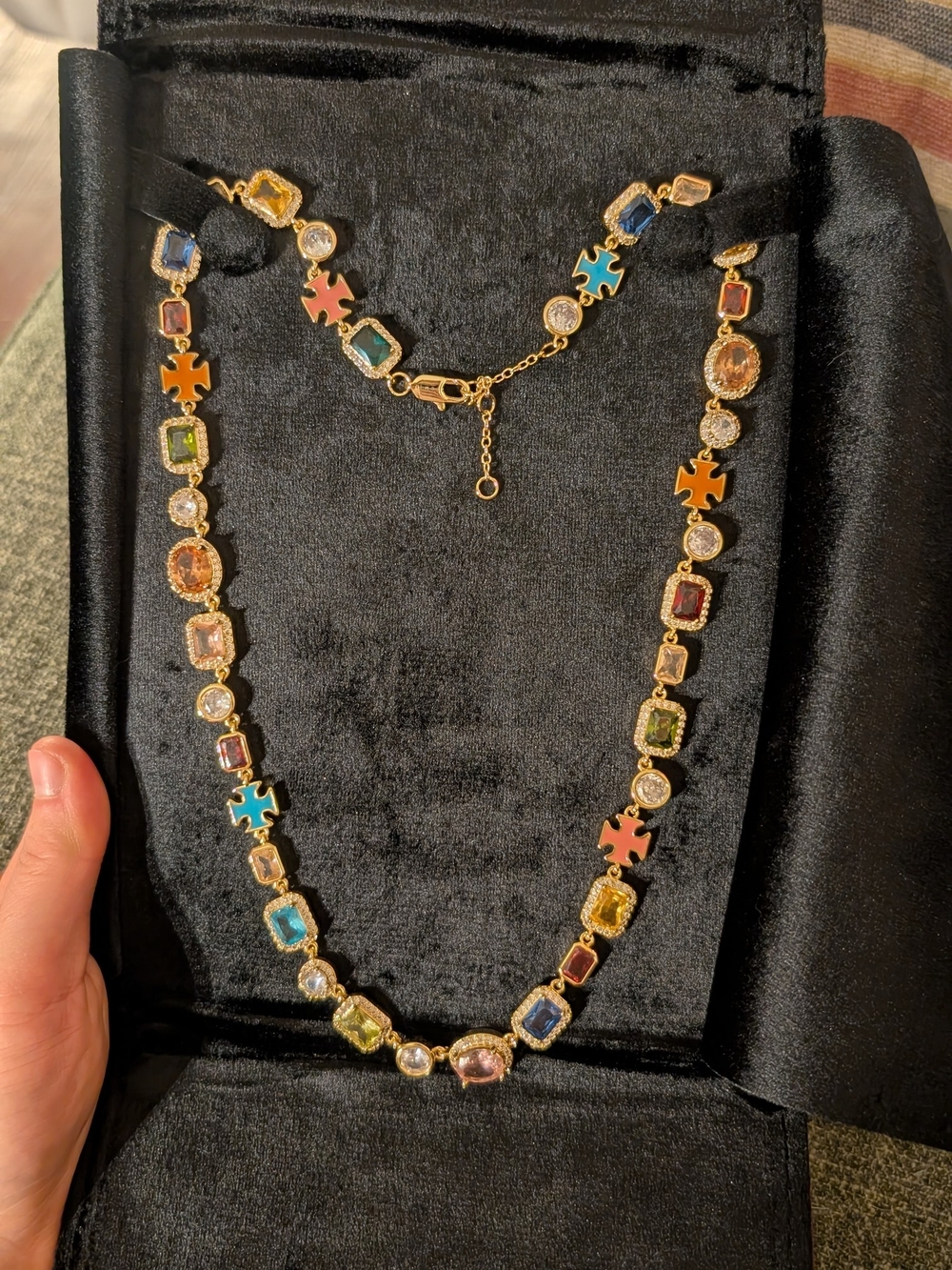 Solstice Gemstone Necklace Gold Bright Multicolor by Christin Marie Studio